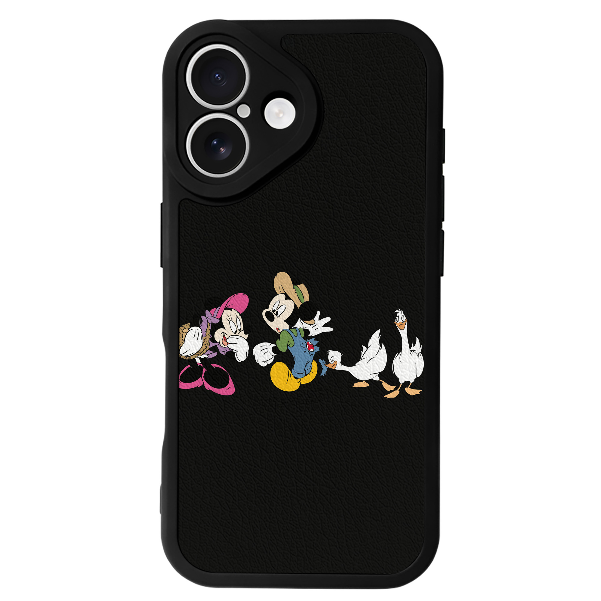 （画像用） ミッキーマウス Mickey Mouse 【iPhone 16シリーズ対応】シリコンスマホケース（レザー調） 材質：シリコン